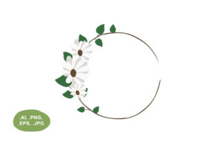 Black Eyed Susan Floral Open Circle Border
