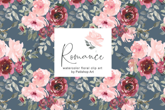 Blush Burgundy Watercolor Floral Clipart: A Versatile and Elegant Design Solution