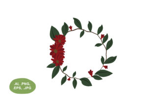Botanical Burgundy Floral Circle Border: A Versatile Design Element