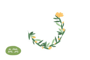 Botanical Orange Floral Open Circle Border
