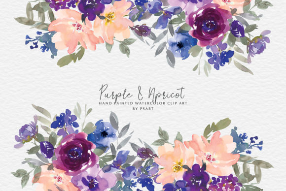 Discover the Charm of Purple Watercolor Floral Set