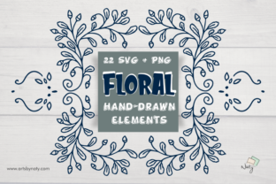 Enhance Your Creative Projects with 22 Floral Hand-drawn Elements