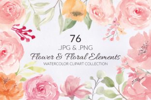 Enhance Your Designs with 76 Floral Watercolor Clipart