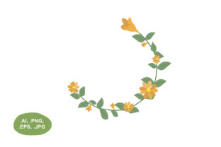 Enhance Your Designs with a Botanical Orange Floral Open Round Border