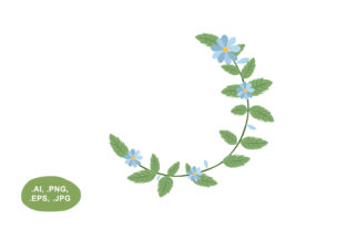 Enhance Your Designs with Botanical Blue Floral Border