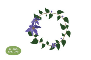 Enhancing Your Designs with a Botanical Dark Purple Floral and Leaf Circle Border