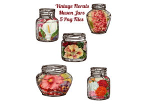 Floral Ephemera Mason Jars for Scrapbooking