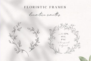 Line Drawing Floral Wreaths and Sprigs