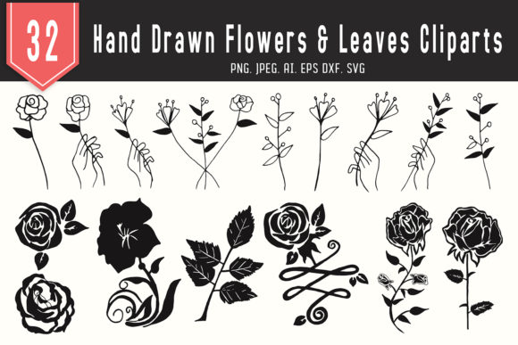 Unlocking Creativity with 30 Flowers Leaves Floral Cliparts