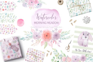 Watercolor Morning Meadow Floral Set